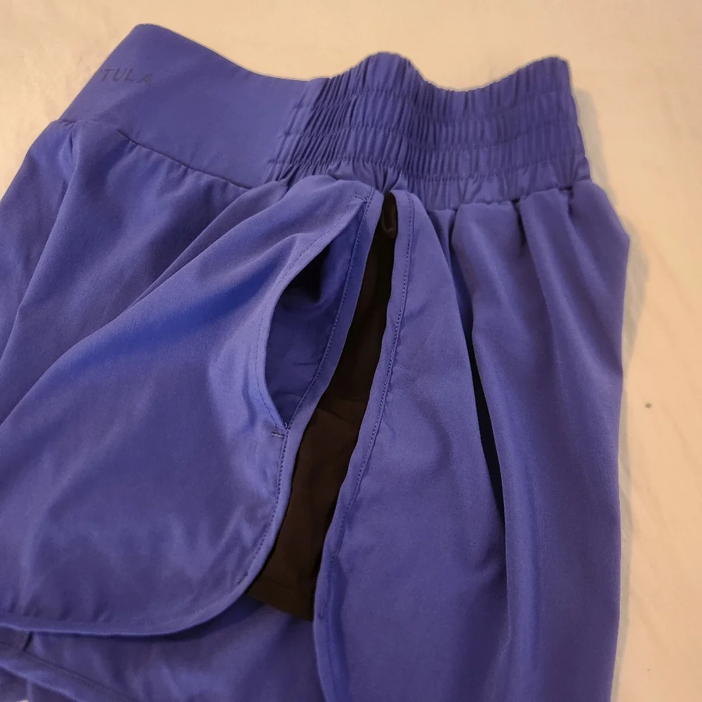 P'TULA Flow Running Shorts Persian Blue Sz Medium - Picture 9 of 10